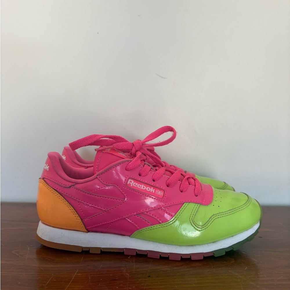 Reebok Classic Leather Dessert Pack Shoe BS7244 Green/Pink/Orange